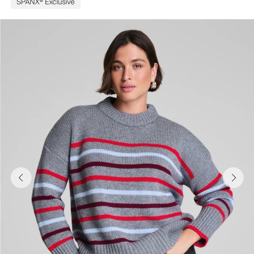 La Ligne Women's Gray Multicolor Striped Sweater